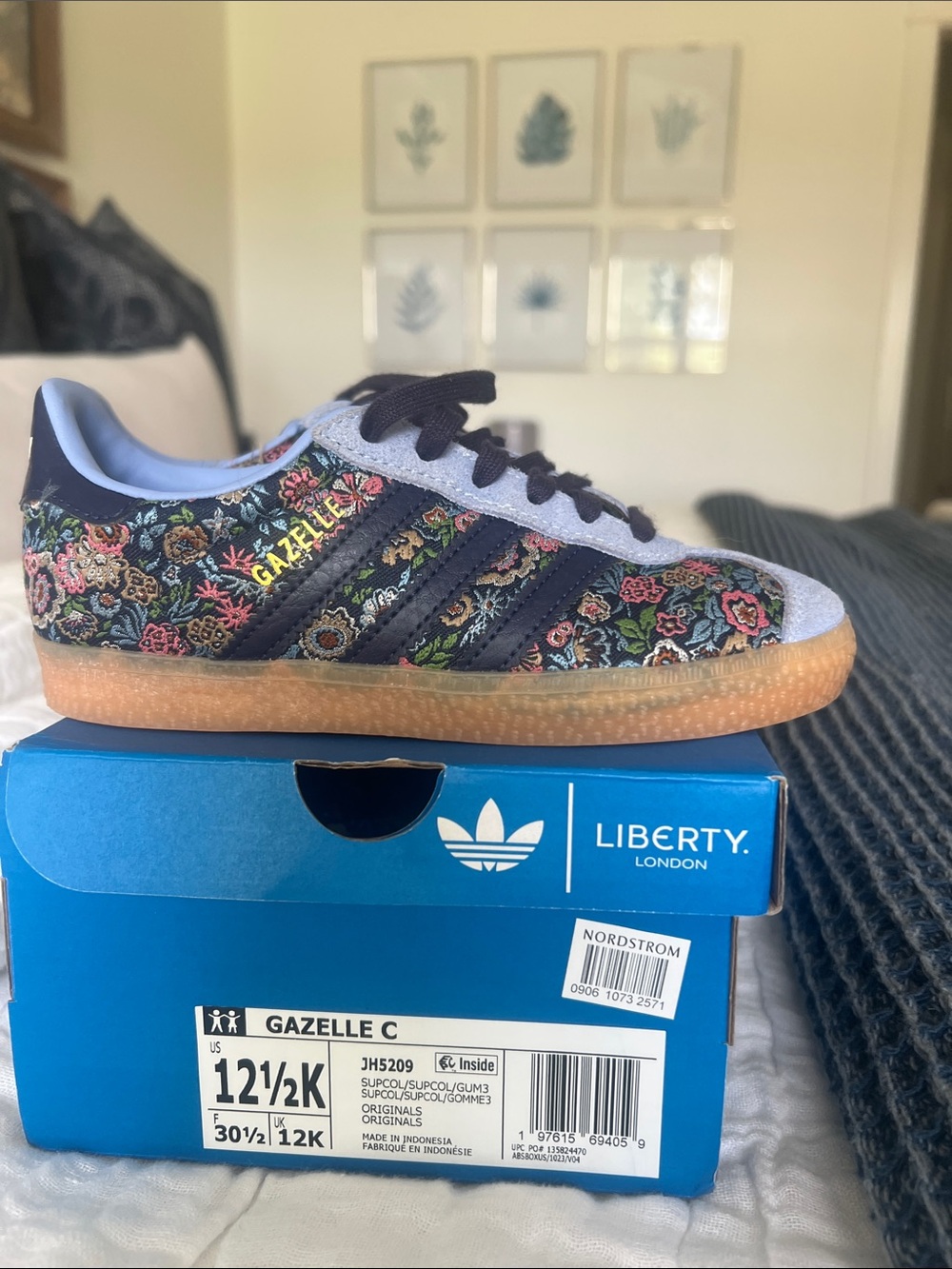 Adidas Gazelle Liberty London Print, kids 12.5